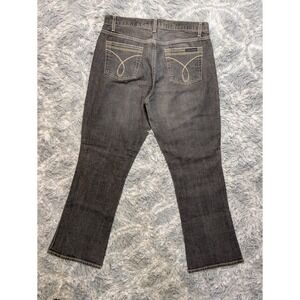 Y2K Calvin Klein Jeans Flare Leg Denim Women Size 10 (33x30) Black Wash Vintage